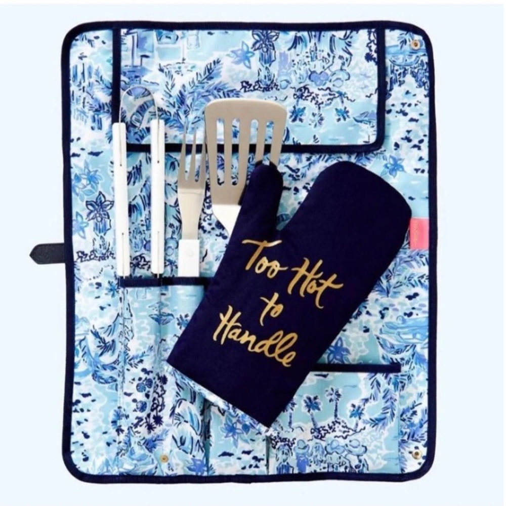 NWT Lilly Pulitzer GWP Grilling Set, High Tide